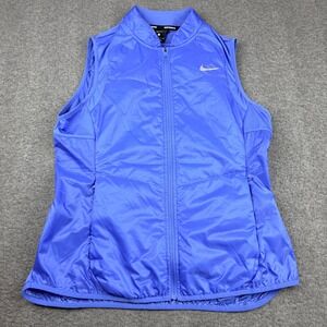 Nike Running Women's L Large Aerolayer Vest Quilted Puffer Full Zip Reflective